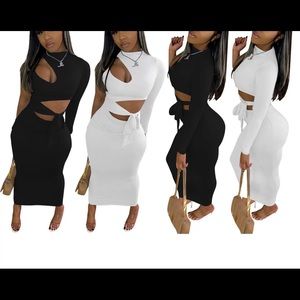 I have a black and a white sexy dress to your ankles